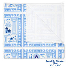 Greek Baby Swaddle Blanket Newborn Swaddle Greece Infant Blanket Greece Theme Baby Shower Gift New Mom Gift Expecting Parents Baby Reveal