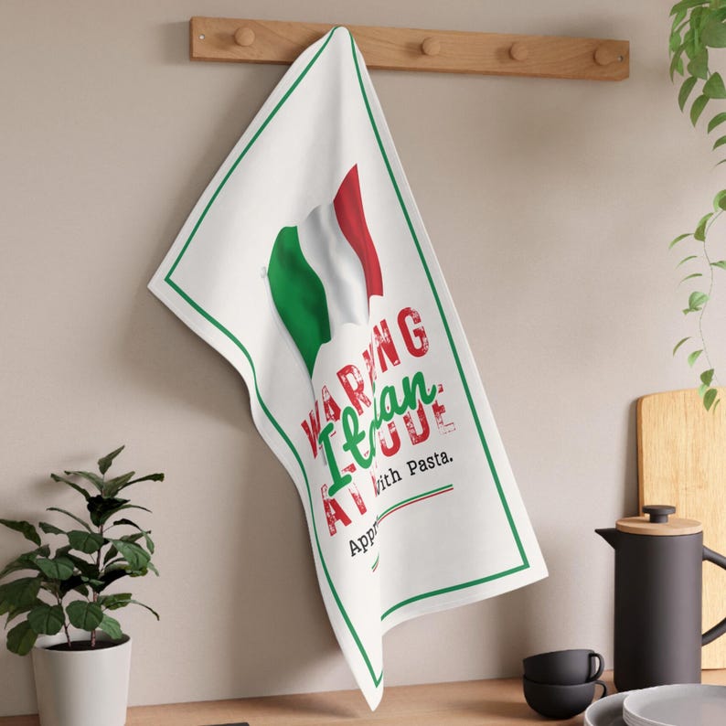 Funny Italian Hanging Kitchen Towels Italian Kitchen Art Towels Italy Gifts Hosting Gift New Home New Apartment Housewarming Gift