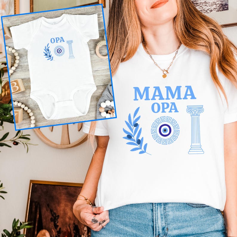 OPA Shirt Greek Mommy and Me Comfort Colors® Shirt Family Shirt Expecting Parents Baby Reveal Baby Shower Gift New Mom Gift Family Photo