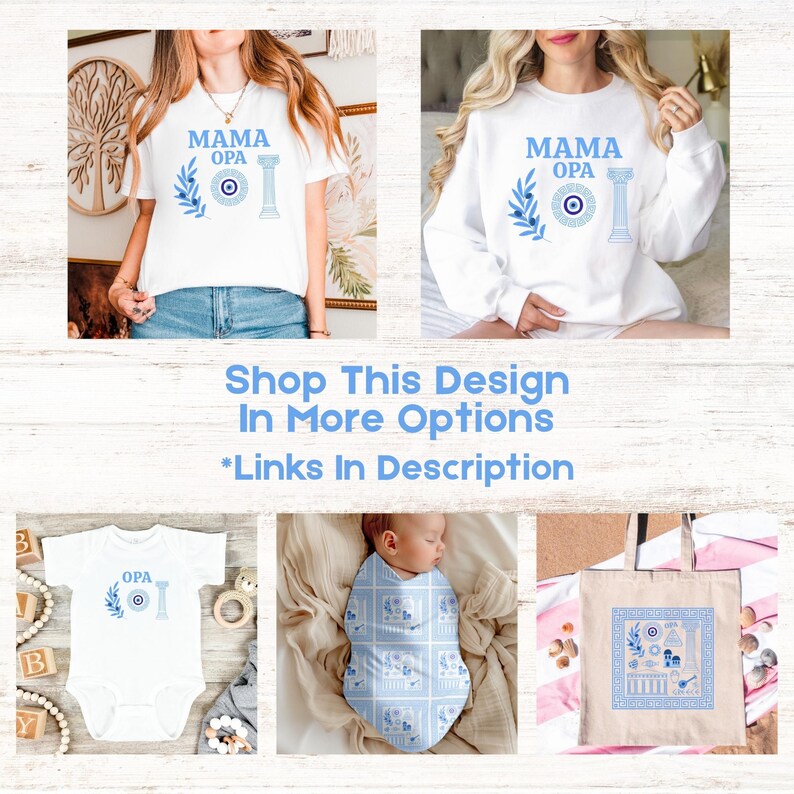 OPA Shirt Greek Mommy and Me Comfort Colors® Shirt Family Shirt Expecting Parents Baby Reveal Baby Shower Gift New Mom Gift Family Photo