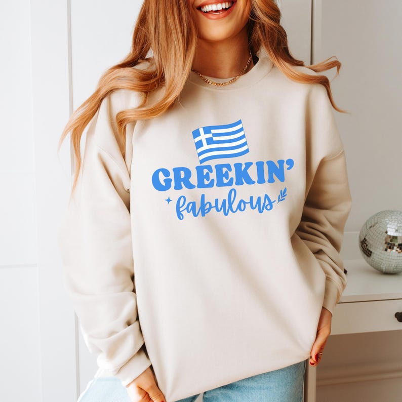 Greek Sweatshirts Greece Girls Trip Sweatshirt Greece Bachelorette Party Gift Bride Shirt Besties Trip Shirts Greek Mommy and Me Outfit