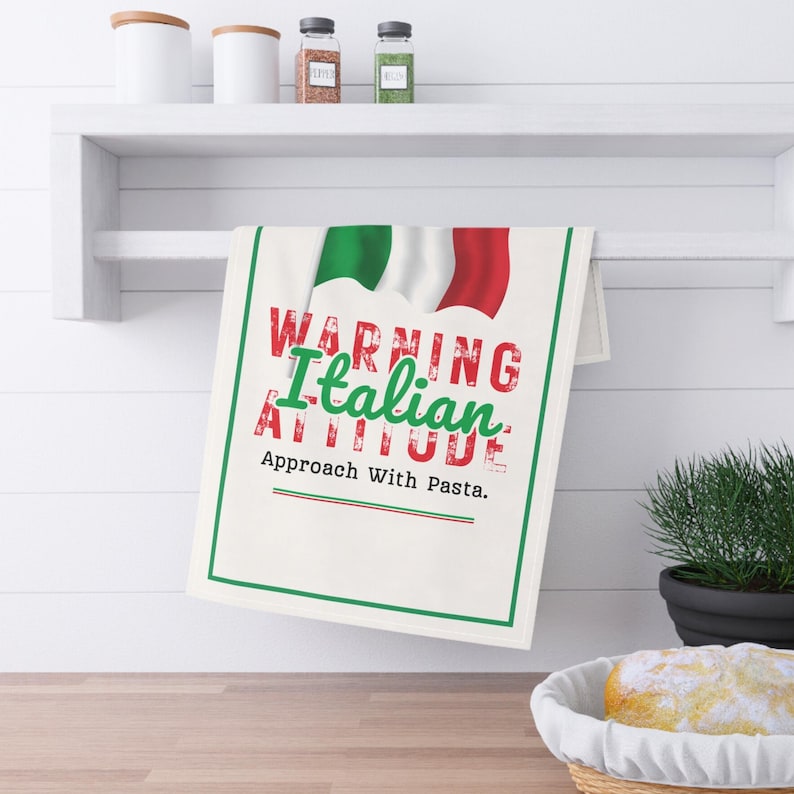Funny Italian Hanging Kitchen Towels Italian Kitchen Art Towels Italy Gifts Hosting Gift New Home New Apartment Housewarming Gift